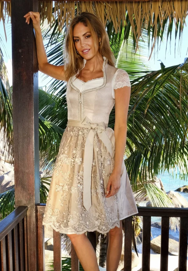 Stockerpoint Midi Dirndl “Adriene” In Taupe 8