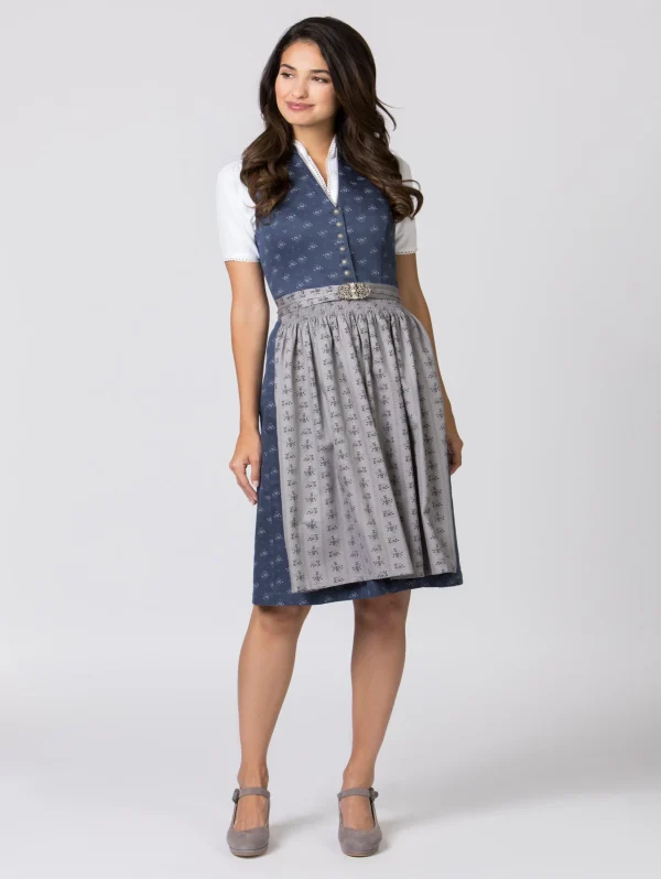 Stockerpoint Midi Dirndl “Amalie 2” In Dunkelblau-grau 3