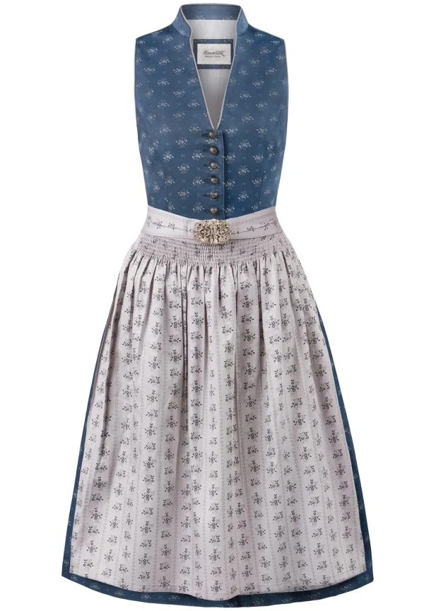 Stockerpoint Midi Dirndl “Amalie 2” In Dunkelblau-grau 1