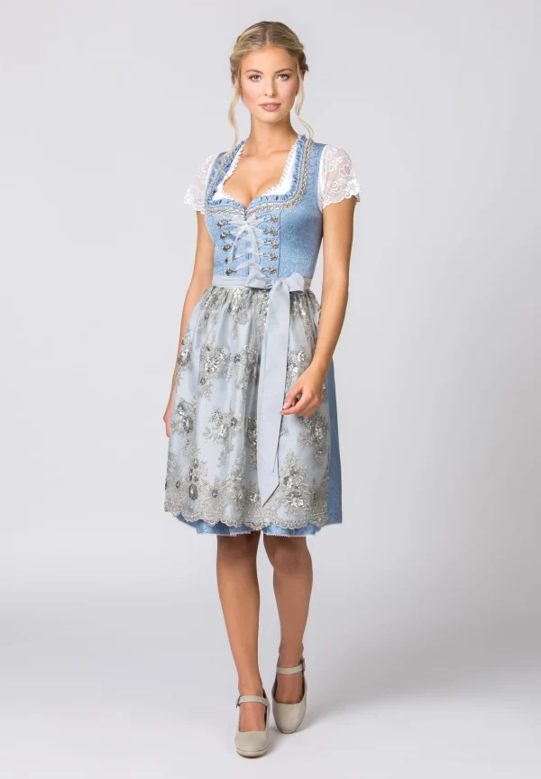 Stockerpoint Midi Dirndl “Anastasia” In Hellblau-silber 3