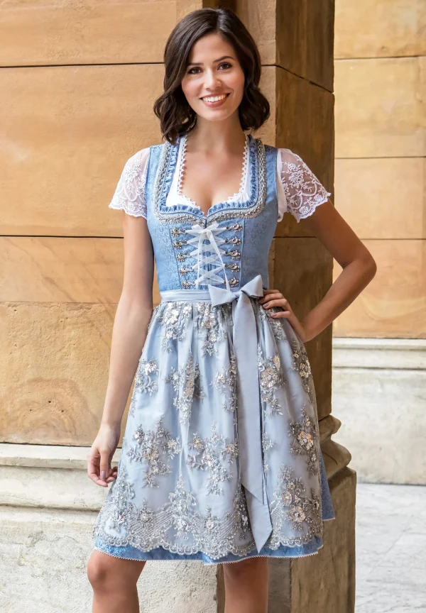 Stockerpoint Midi Dirndl “Anastasia” In Hellblau-silber 7