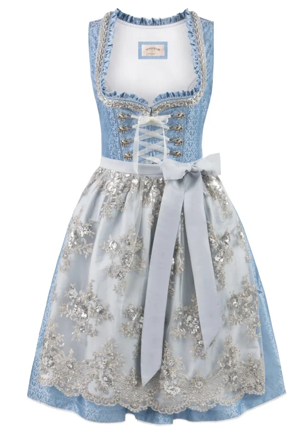 Stockerpoint Midi Dirndl “Anastasia” In Hellblau-silber 1