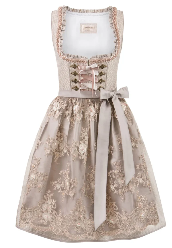 Stockerpoint Midi Dirndl “Elyse” In Taupe 1