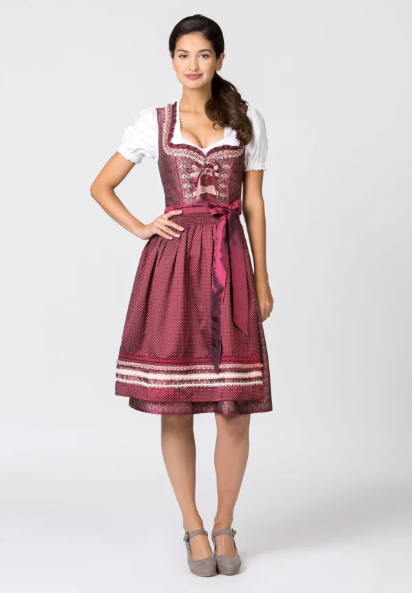 Stockerpoint Midi Dirndl “Giselle” In Bordeaux 7