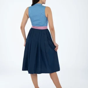 Turi Landhaus Dirndl In Blau/ Rosa 8