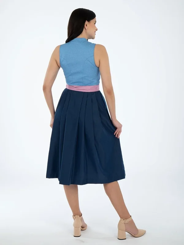 Turi Landhaus Dirndl In Blau/ Rosa 3