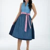 Turi Landhaus Dirndl In Blau/ Rosa 19