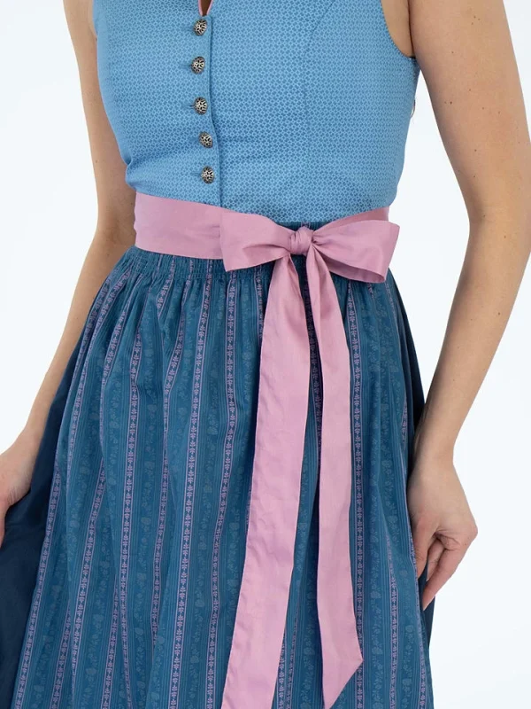 Turi Landhaus Dirndl In Blau/ Rosa 5