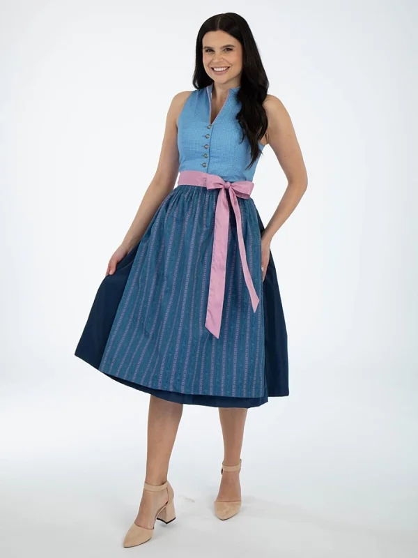 Turi Landhaus Dirndl In Blau/ Rosa 1