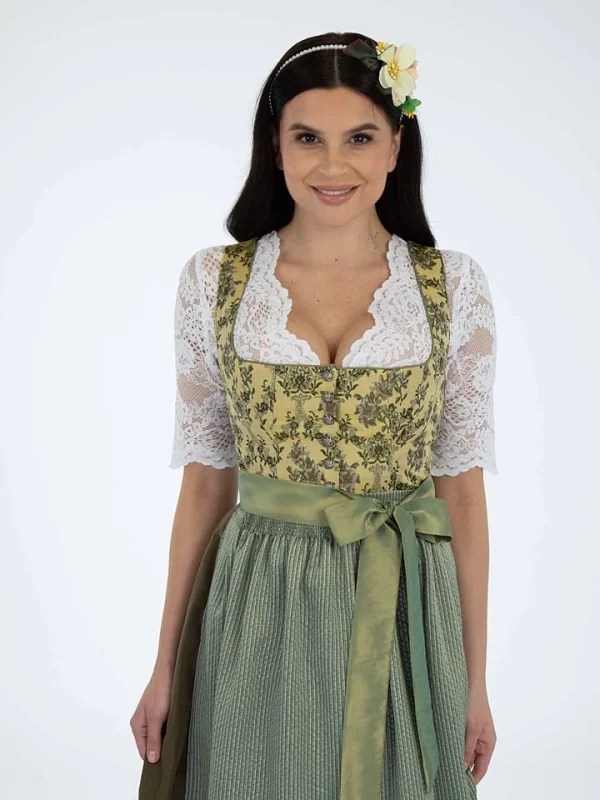 Turi Landhaus Dirndl In Gelb/ Grün 4